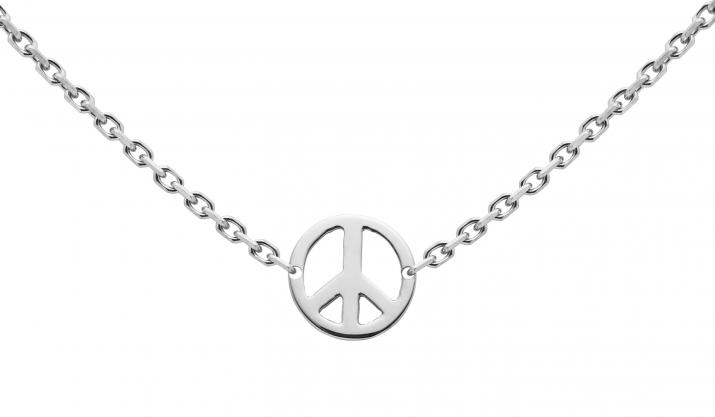 Mini Peace white gold chain necklace - Redline