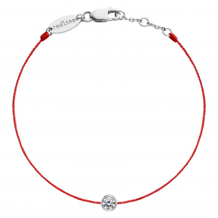 Pulsera niño en hilo con diamante de 0.5ct en oro blanco - Redline - 0++