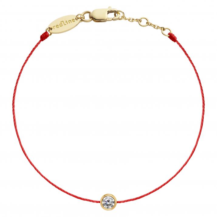 Pulsera hilo con diamante de 0.10ct en oro amarillo - Redline - 0++