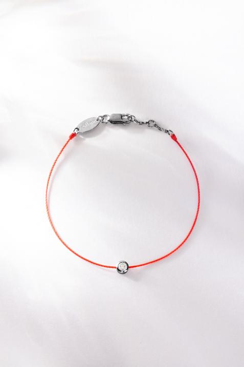 Pulsera hilo con diamante de 0.10ct en oro negro - Redline - 0++