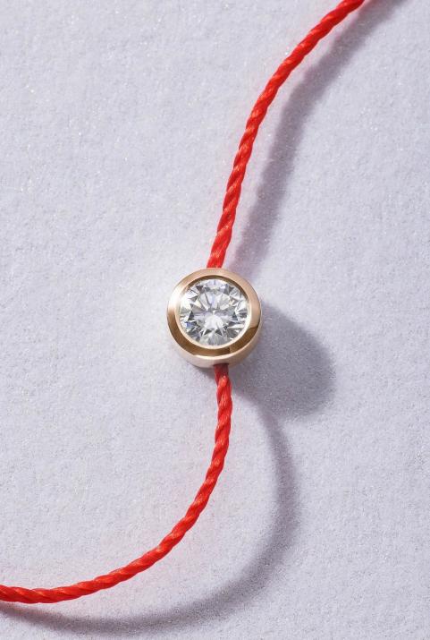 Pulsera hilo con diamante de 0.10ct en oro rosa - Redline - 0++