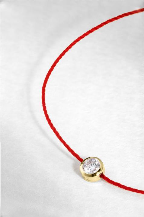 Pulsera hilo con diamante de 0.10ct en oro amarillo - Redline - 0++