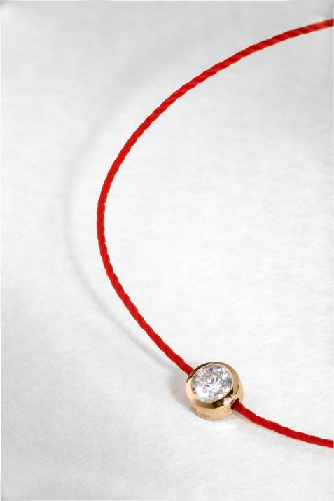 Pulsera hilo con diamante de 0.10ct en oro rosa - Redline - 0++