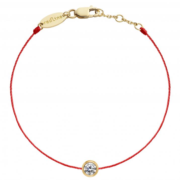 Pulsera en hilo con diamante de 0.20ct en oro amarillo - Redline - 0++