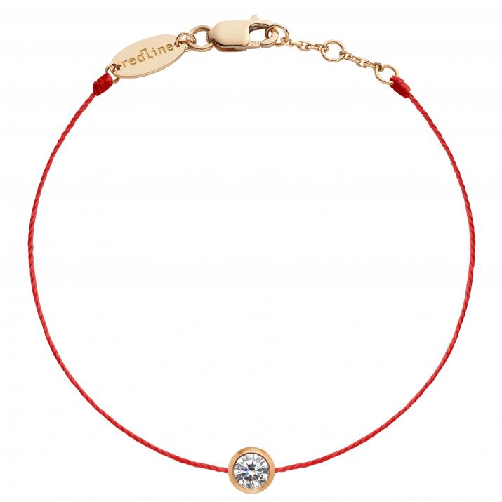 Pulsera en hilo con diamante de 0.20ct en oro rosa - Redline - 0++
