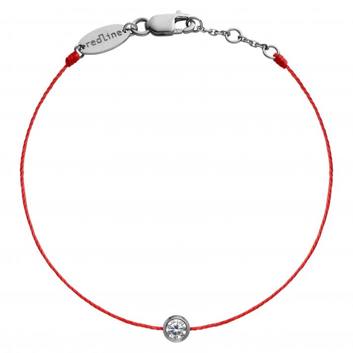 Pulsera hilo con diamante de 0.10ct en oro negro - Redline - 0++