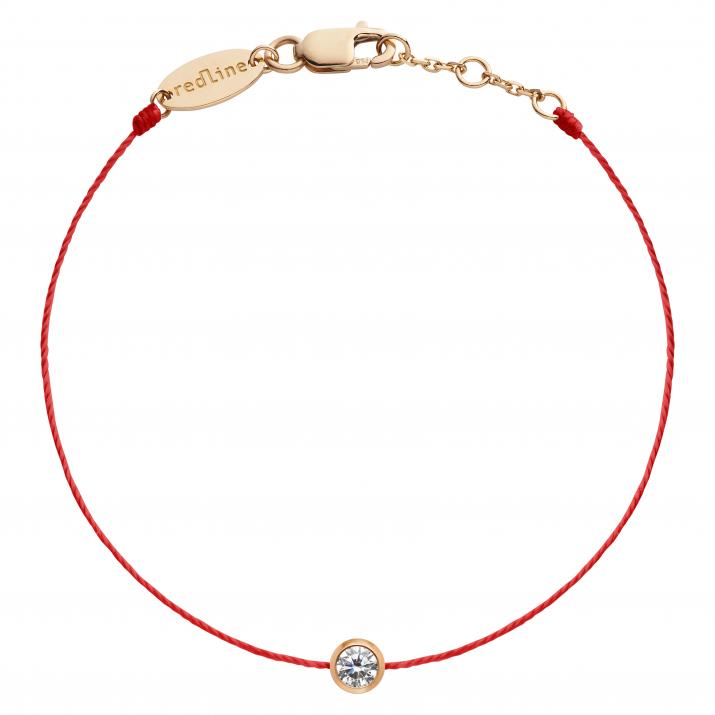 Pulsera hilo con diamante de 0.10ct en oro rosa - Redline - 0++