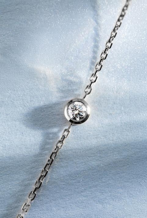 Pulsera cadena con diamante de 0.10ct en oro negro - Redline - 0++