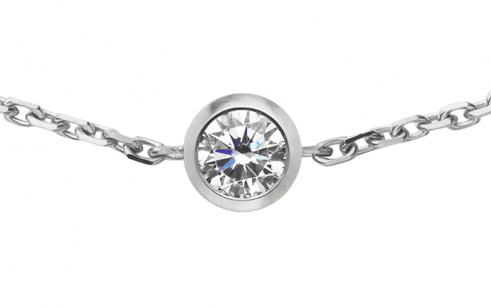 Pulsera cadena con diamante de 0.10ct en oro blanco - Redline - 0++