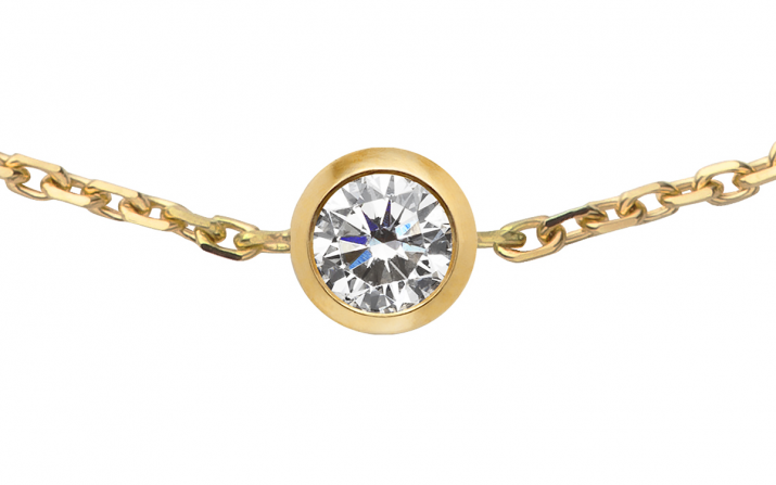 Pulsera cadena con diamante de 0.10ct en oro amarillo - Redline - 0++