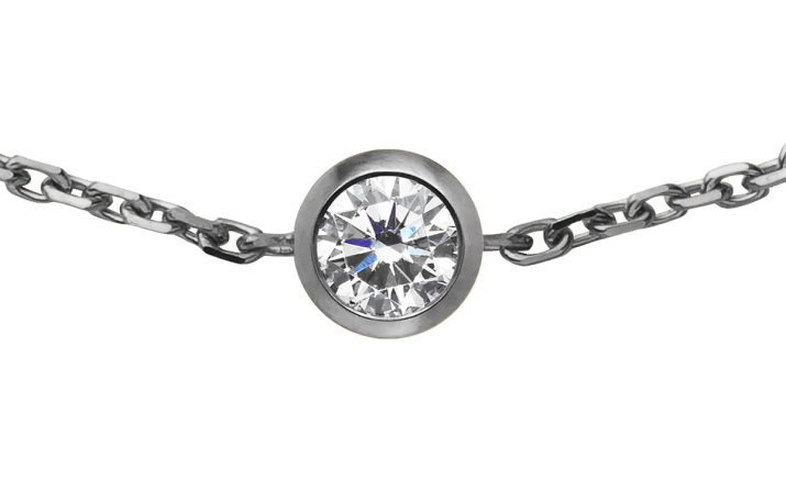 Pulsera cadena con diamante de 0.10ct en oro negro - Redline - 0++