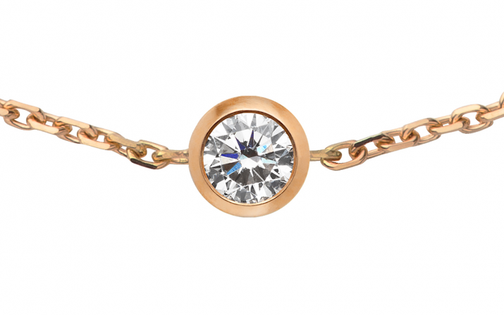 Pulsera cadena con diamante de 0.10ct en oro rosa - Redline - 0++