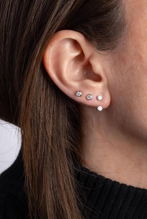 Pendientes con diamante de 0.20ct en oro blanco - Redline - 0++