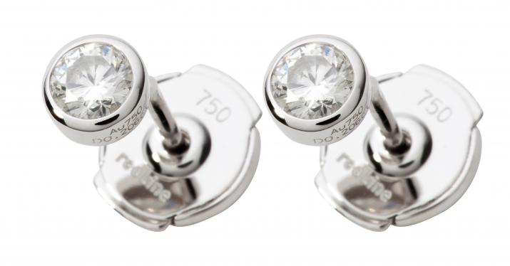 Pendientes con diamante de 0.20ct en oro blanco - Redline - 0++