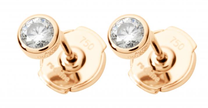 Pendientes con diamante de 0.20ct en oro rosa - Redline - 0++