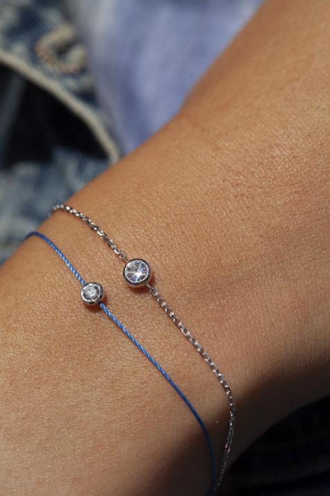 Pulsera en cadena con diamante de 0.20ct en oro blanco - Redline - 0++