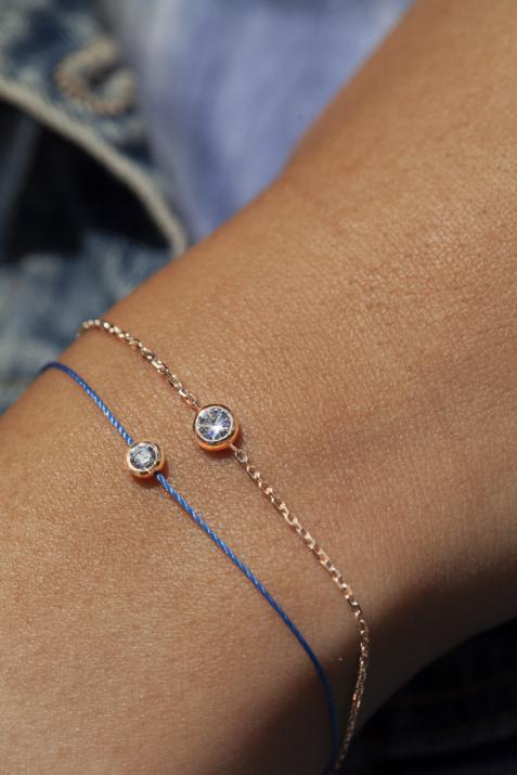 Pulsera en cadena con diamante de 0.20ct en oro rosa - Redline - 0++