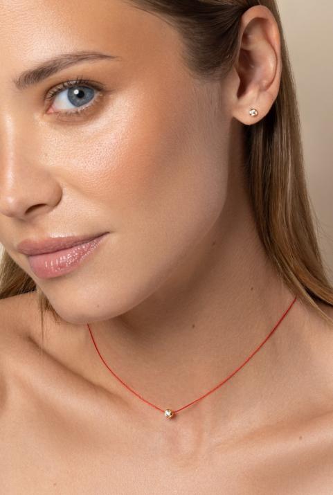 Collar en hilo con diamante 0.20ct en oro rosa - Redline - 0++