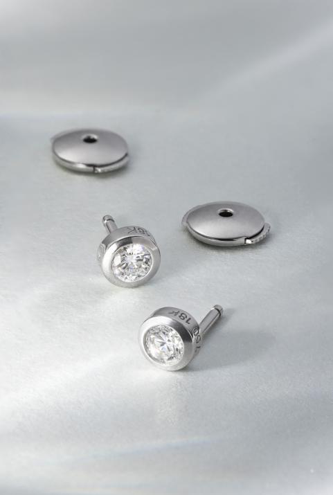 Pendientes con 2 diamantes de 0.20ct en oro blanco - Redline - 0++
