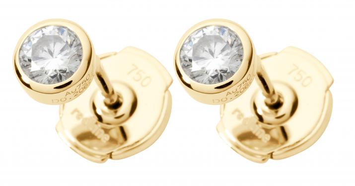 Pendientes con 2 diamantes de 0.20ct en oro amarillo - Redline - 0++