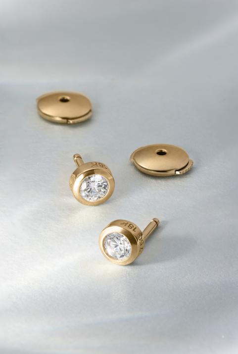Pendientes con 2 diamantes de 0.20ct en oro amarillo - Redline - 0++
