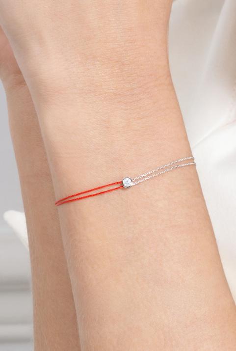 Pure distingué Pulsera Doble Mujer con 0.10ct diamante en oro blanco - Redline - 0++