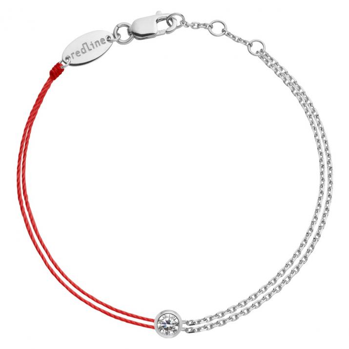 Pure distingué Pulsera Doble Mujer con 0.10ct diamante en oro blanco - Redline - 0++