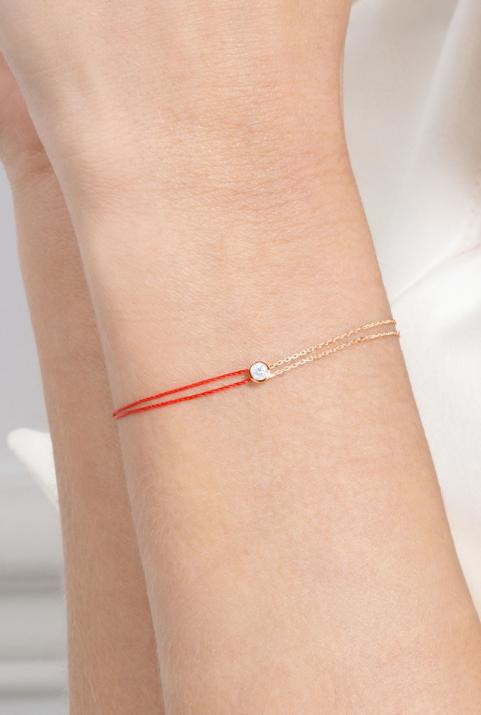 Pure distingué Pulsera Doble Mujer con 0.10ct diamante en oro rosa - Redline - 0++
