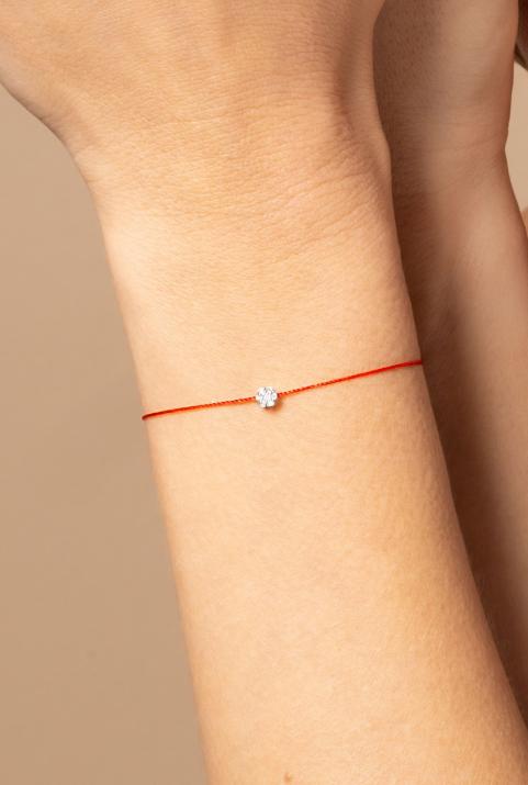 Pulsera en hilo con 0.5ct de diamantes en oro blanco - Redline - 0++