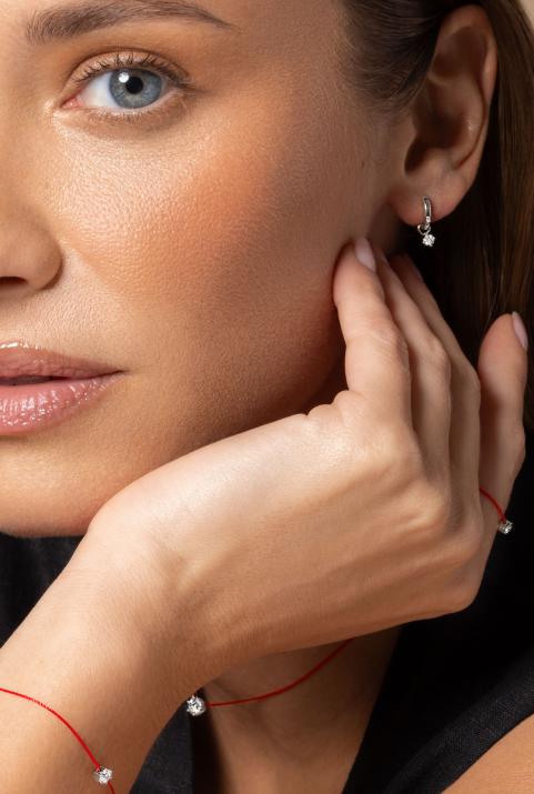 Colgante Solitaire Charm Oro Blanco - Redline - 0++