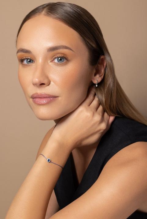 Sapphire and diamonds string bracelet in white gold - Redline - 0++