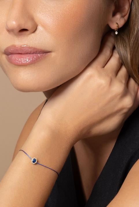 Sapphire and diamonds string bracelet in rose gold - Redline - 0++