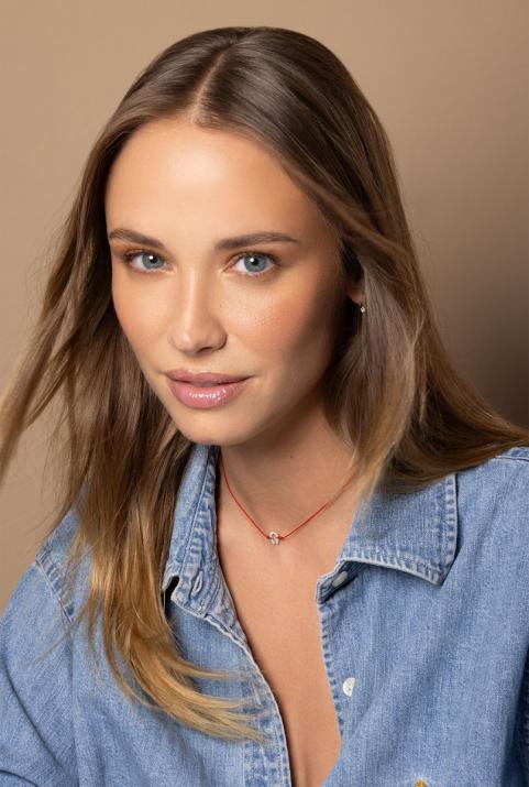 Collar en hilo con herradura en diamantes en oro blanco - Redline - 0++