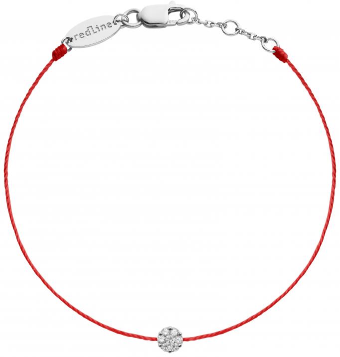 Pulsera en hilo con 0.5ct de diamantes en oro blanco - Redline - 0++