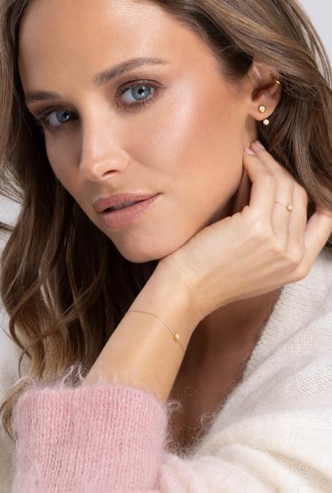 Pulsera en hilo con 0.5ct de diamantes en oro rosa - Redline - 0++