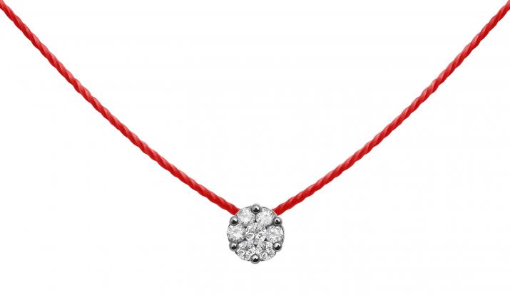 Collar de hilo para mujer con diamante de 0.05ct en oro negro - Redline - 0++
