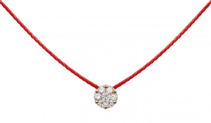 Collar de hilo para mujer con diamante de 0.05ct en oro rosa - Redline - 0++