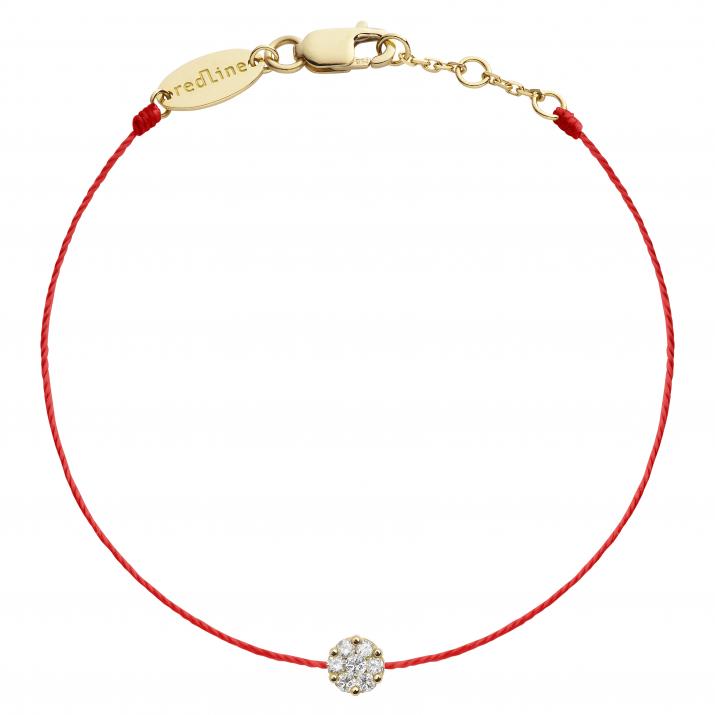 Pulsera en hilo con diamante de 0.10ct en oro amarillo - Redline - 0++