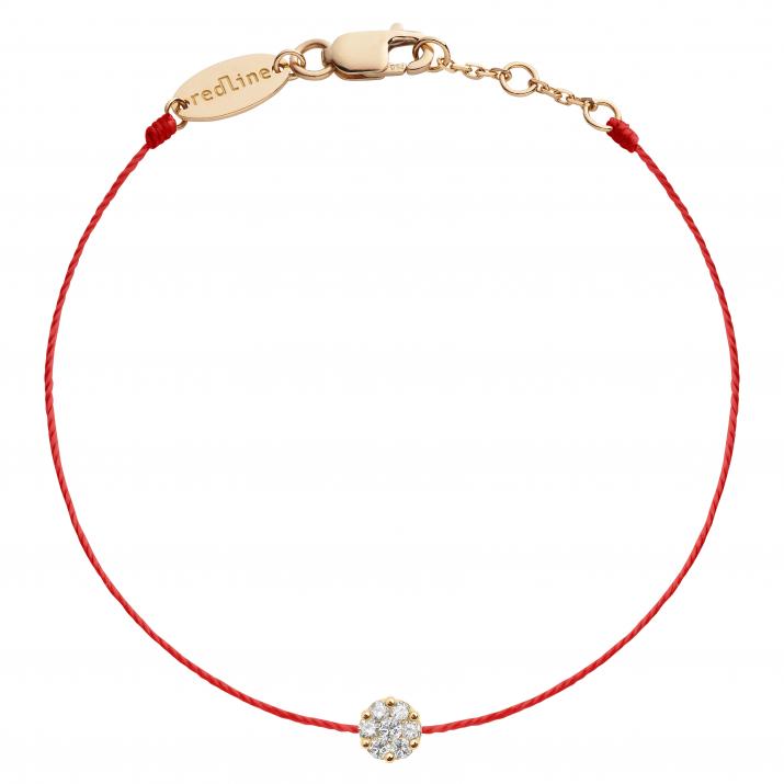 Pulsera en hilo con diamante de 0.10ct en oro rosa - Redline - 0++