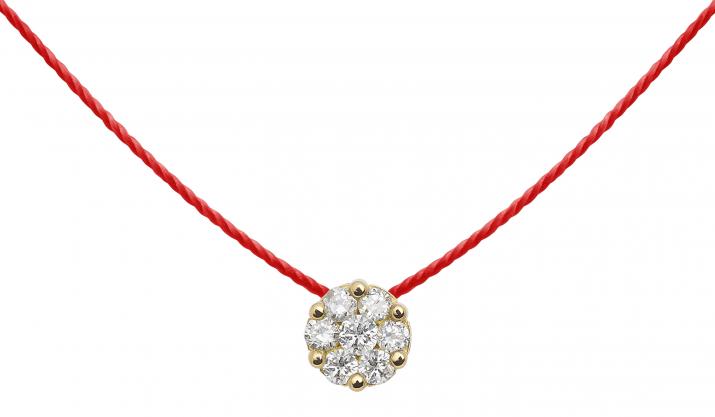 Collar en hilo con diamante de 0.10ct en oro amarillo - Redline - 0++