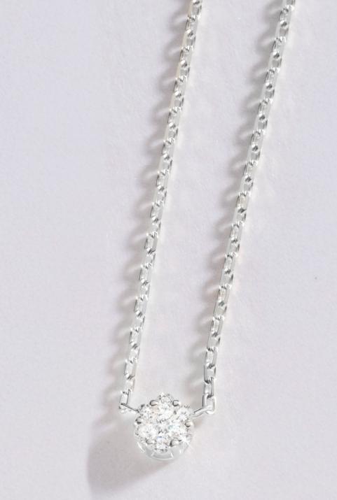 Collar de cadena para mujer con diamante de 0.05ct en oro blanco - Redline - 0++
