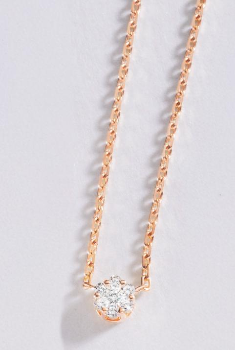 Collar de cadena para mujer con diamante de 0.05ct en oro rosa - Redline - 0++