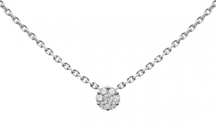 Collar de cadena para mujer con diamante de 0.05ct en oro blanco - Redline - 0++