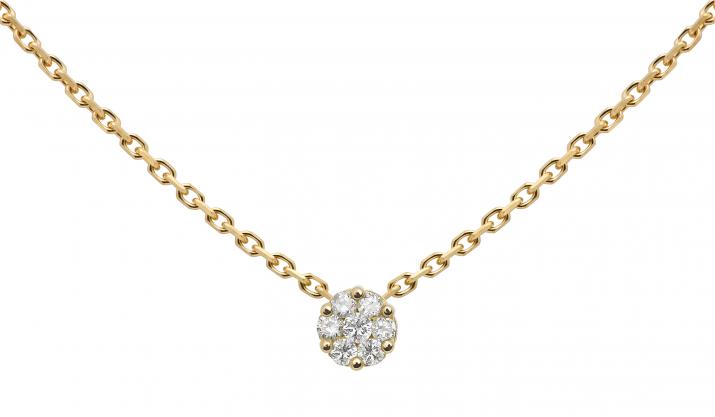 Collar de cadena para mujer con diamante de 0.05ct en oro amarillo - Redline - 0++