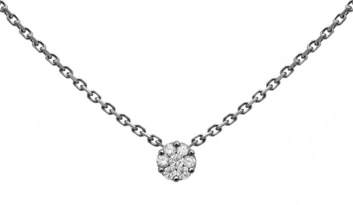 Collar de cadena para mujer con diamante de 0.05ct en oro negro - Redline - 0++