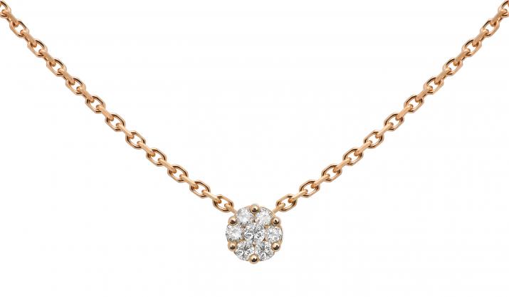 Collar de cadena para mujer con diamante de 0.05ct en oro rosa - Redline - 0++