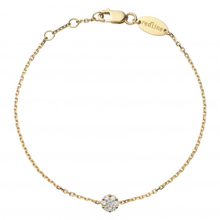 Pulsera en cadena con diamante de 0.10ct en oro amarillo - Redline - 0++