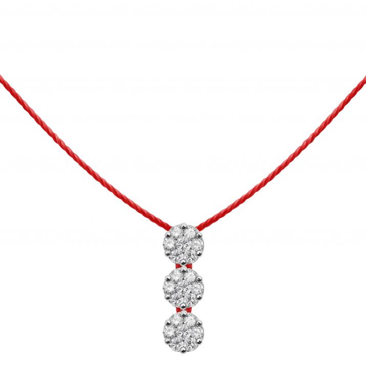 Collar de hilo  para mujer con diamante de 0.15ct en oro blanco - Redline - 0++