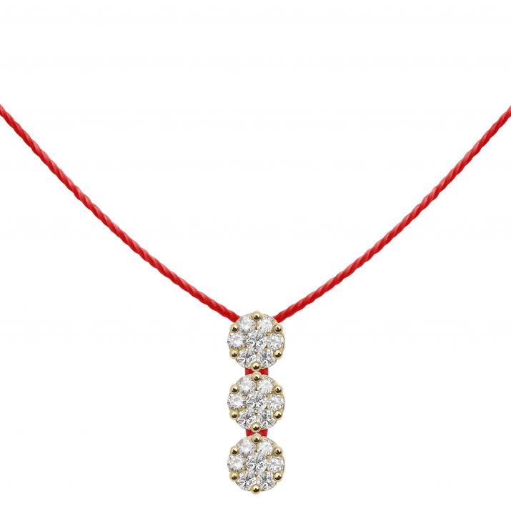 Collar de hilo  para mujer con diamante de 0.15ct en oro amarillo - Redline - 0++