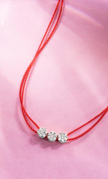 Pulsera hilo para mujer con 0.15ct de diamantes en oro blanco  - Redline - 0++